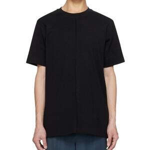 Helmut Lang Black Rib T-Shirt Pinched Seam Crew Neck 100% Cotton Sz L